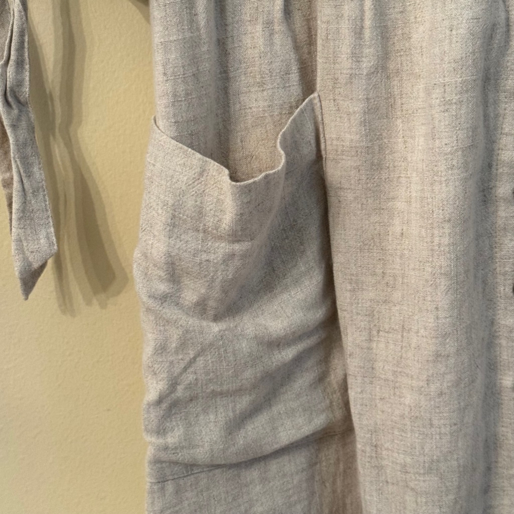 First Monday Button Down Ruffle Cotton Linen Midi… - image 2